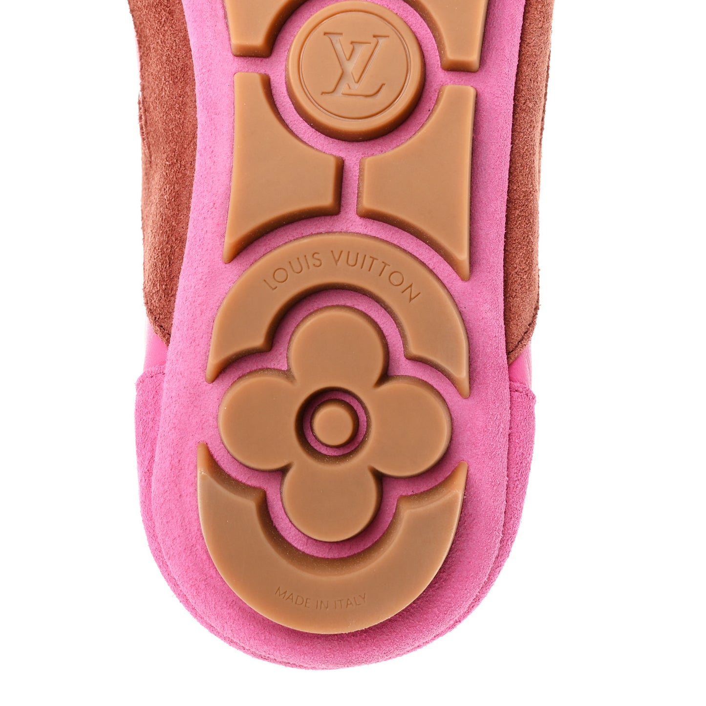 Suede Calfskin LV Sneakerina Sneakers 38 Fuchsia Pink