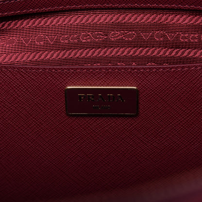 Prada Saffiano Bi-Color Large Galleria Double Zip Tote Cerise Fuoco 8 of 11