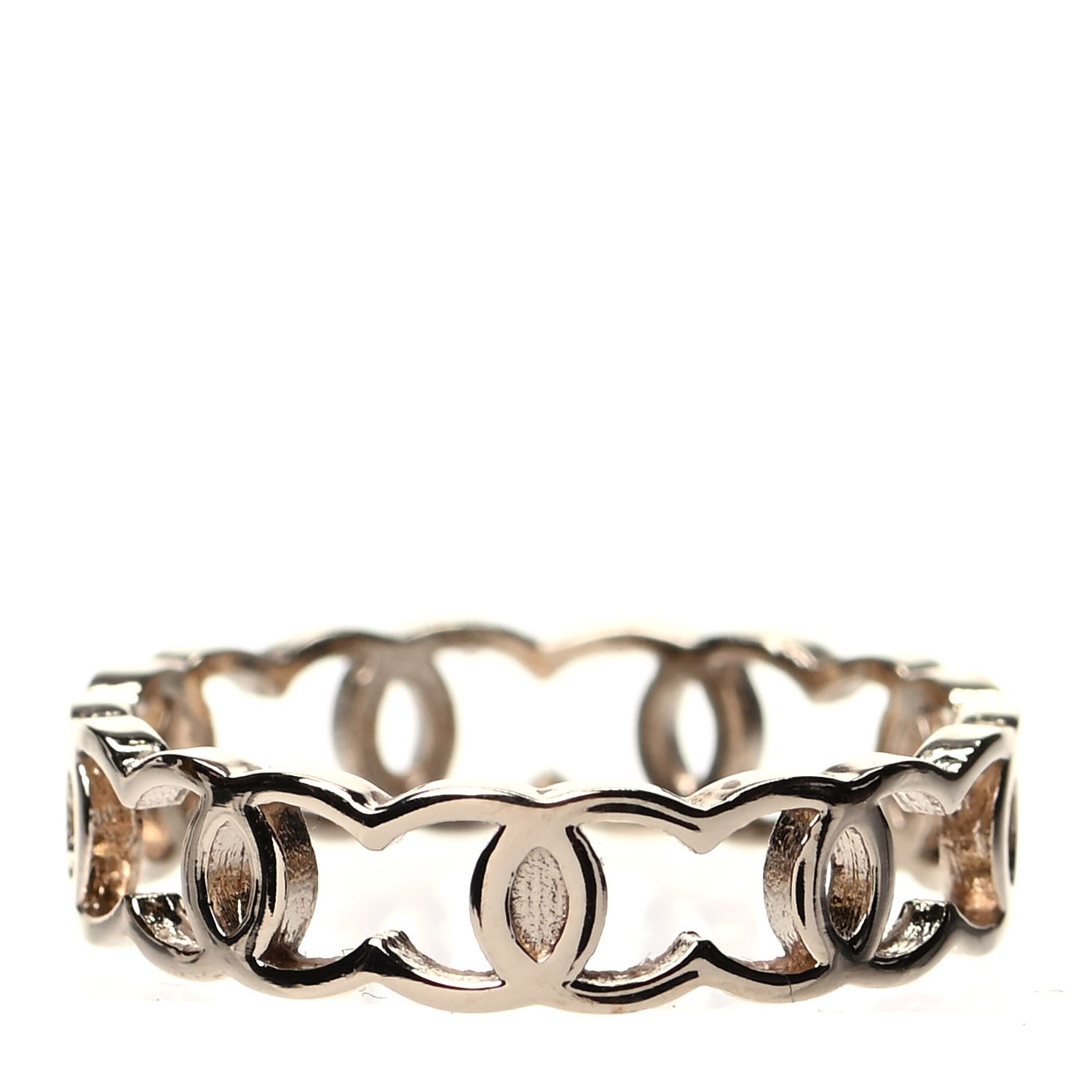 Chanel Metal CC Ring 54 6.75 Gold 3 of 4