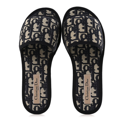 Christian Dior Velvet Oblique Chez Moi Sandal 36 Deep Blue 2 of 10