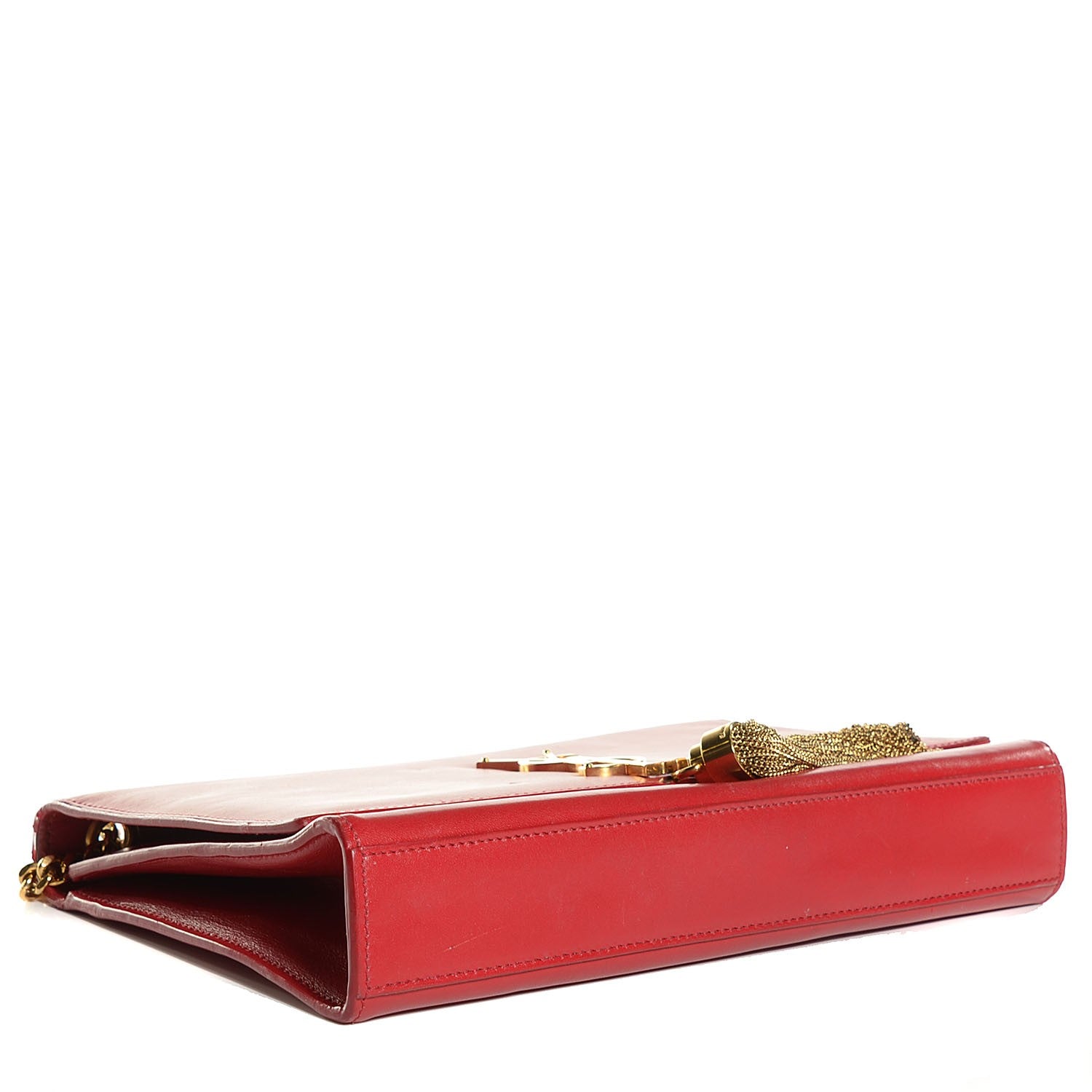 Saint Laurent Smooth Calfskin Medium Classic Monogram Kate Tassel Satchel Lipstick Red 4 of 8