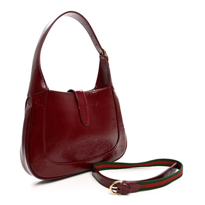 Gucci Patent Calfskin Small Jackie Shoulder Bag Rosso 3 of 10