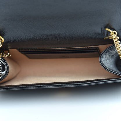 Gucci Textured Calfskin Web Mini Rajah Slim Flap Shoulder Bag Black 5 of 11