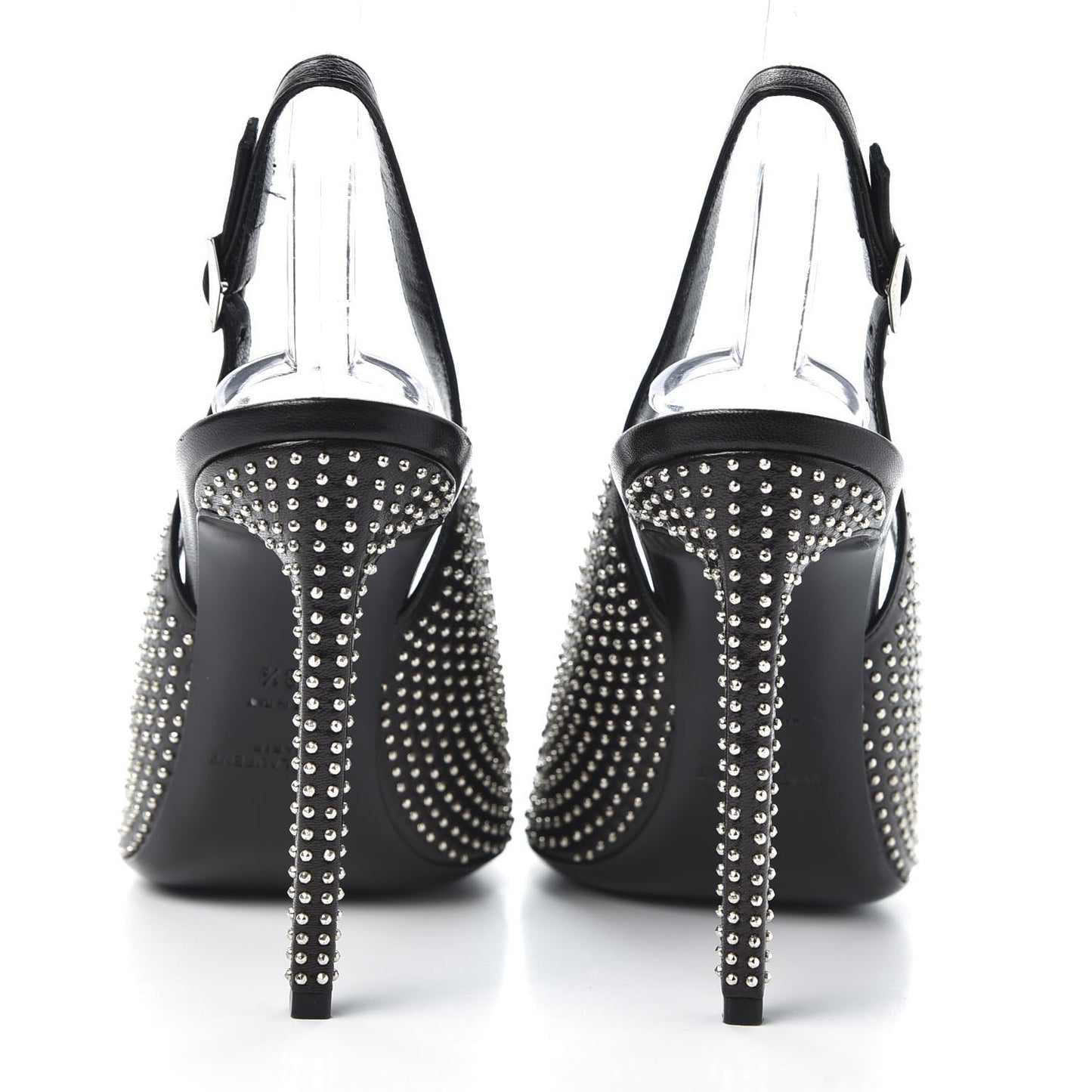 Calfskin Studded Paris 105 Slingback Pumps 38.5 Black