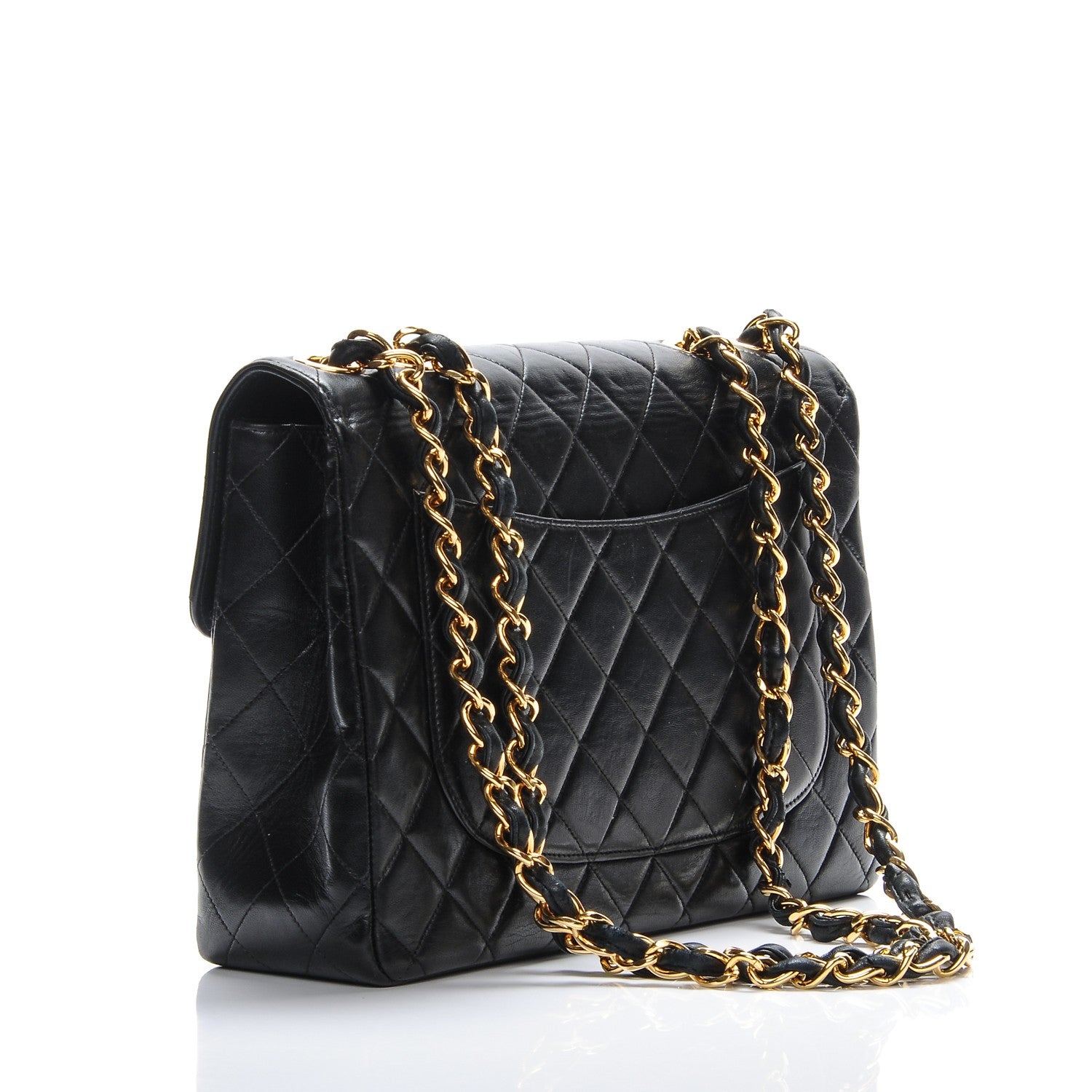 Chanel Lambskin Quilted Jumbo Flap Black 3 of 9