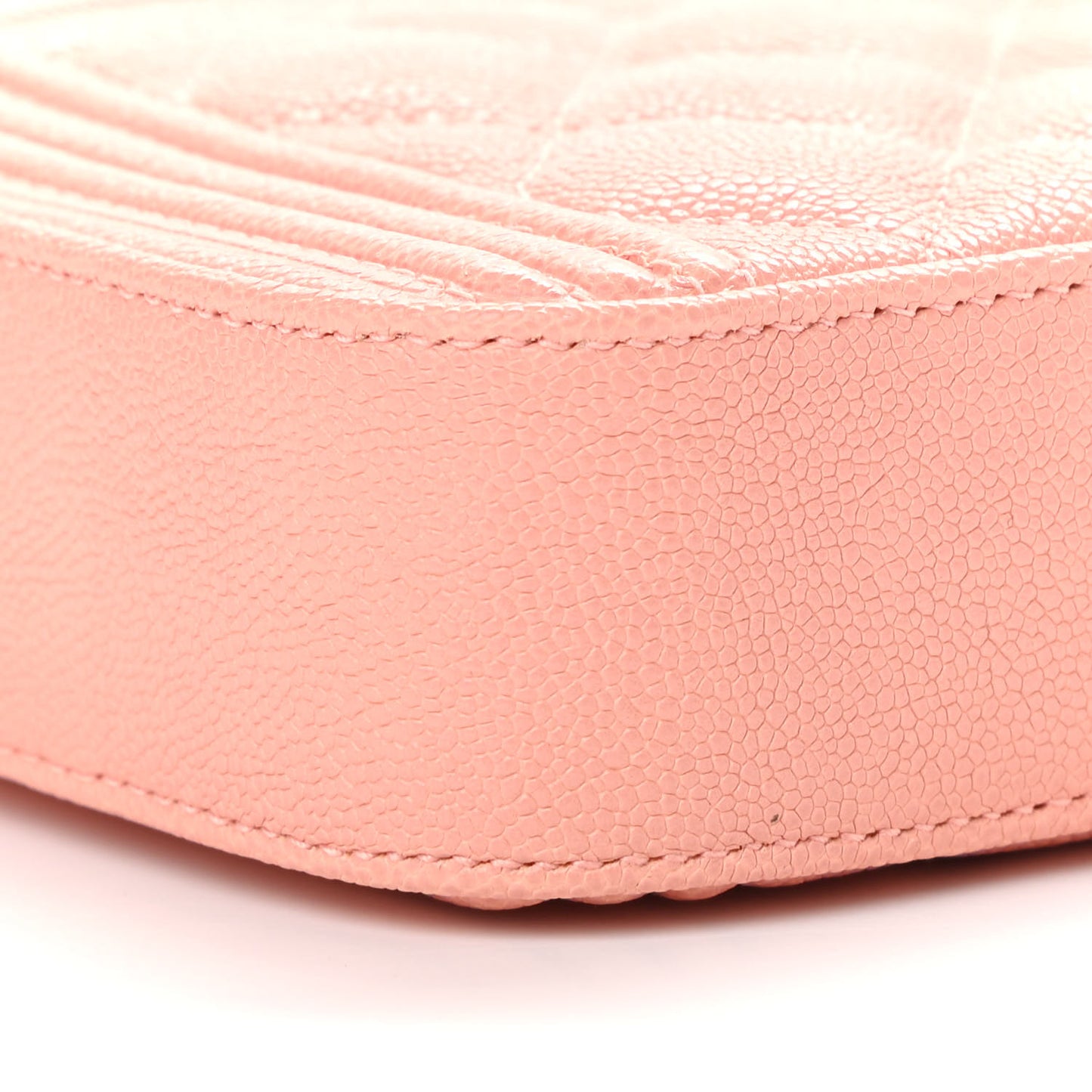 Caviar Quilted Small Boy Clutch With Chain Light Pink