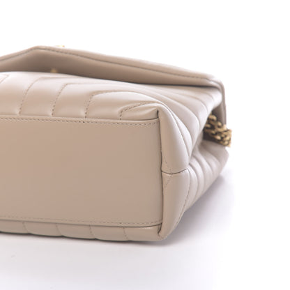 Saint Laurent Calfskin Y Quilted Monogram Small Loulou Chain Satchel Nude Powder 8 of 9