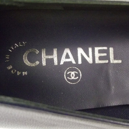 Chanel Leather Logo Chain Ballet Flats 40 Navy 7 of 10