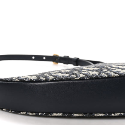 Christian Dior Oblique Saddle Rodeo Pouch Navy Blue 9 of 10