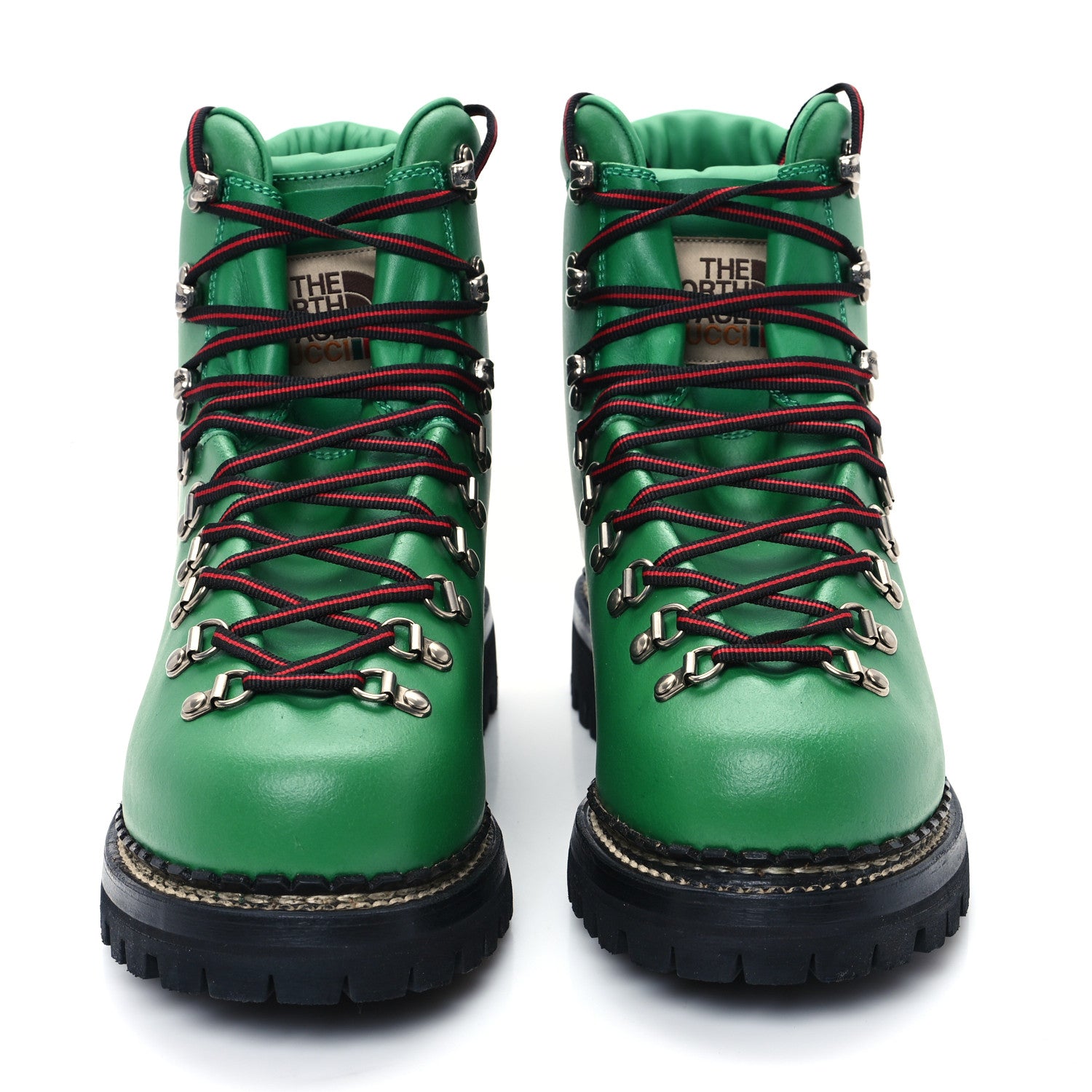 Gucci X THE NORTH FACE Calfskin Mens Hiking Ankle Boots 9 New Shamarock 3 of 11