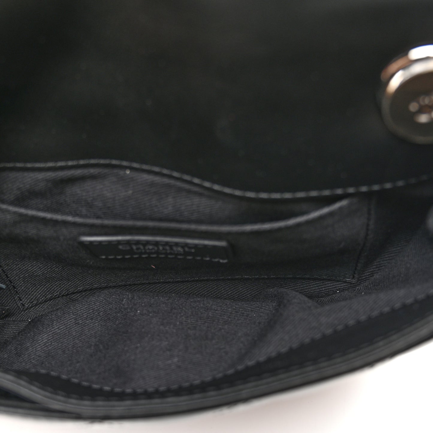 Calfskin Quilted CC Uniform Flap Belt Bag Black
