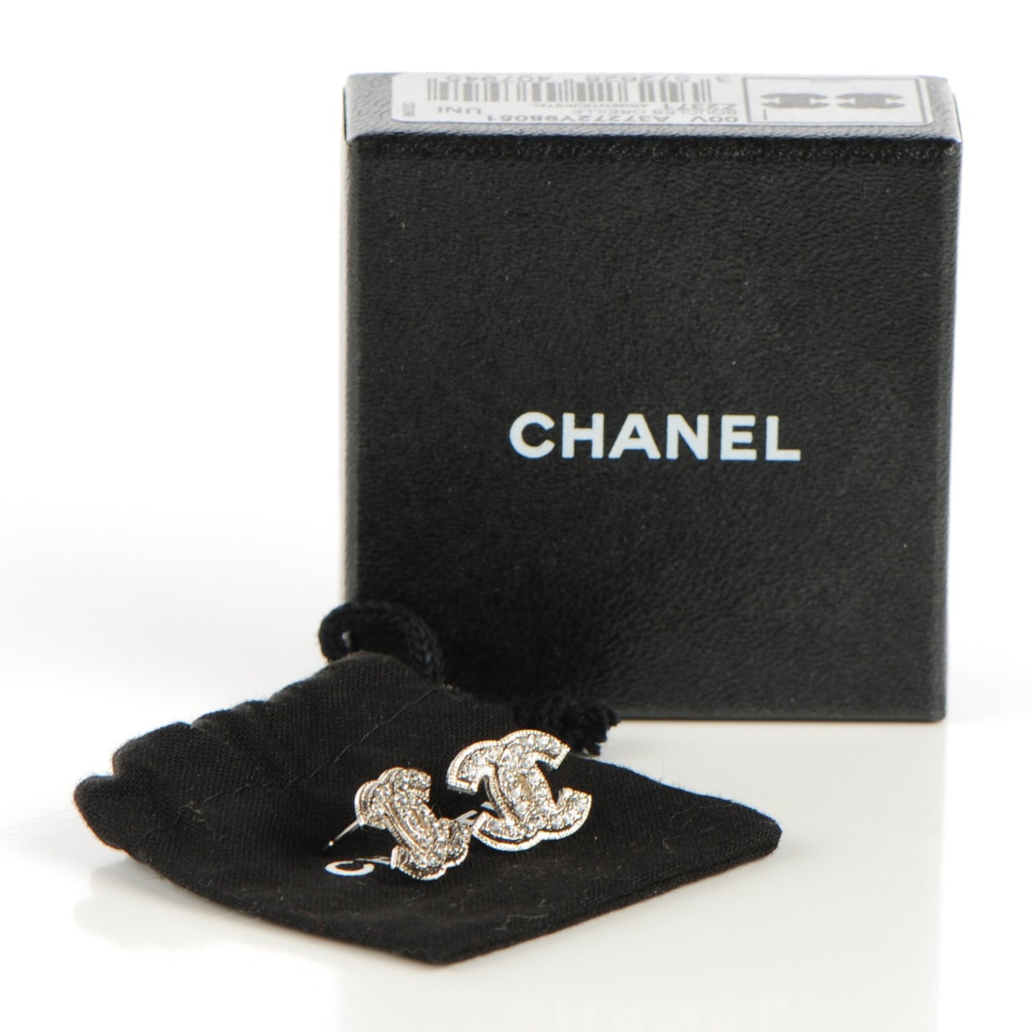 Crystal CC Earrings Silver