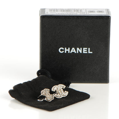 Chanel Crystal CC Earrings Silver 5 of 5