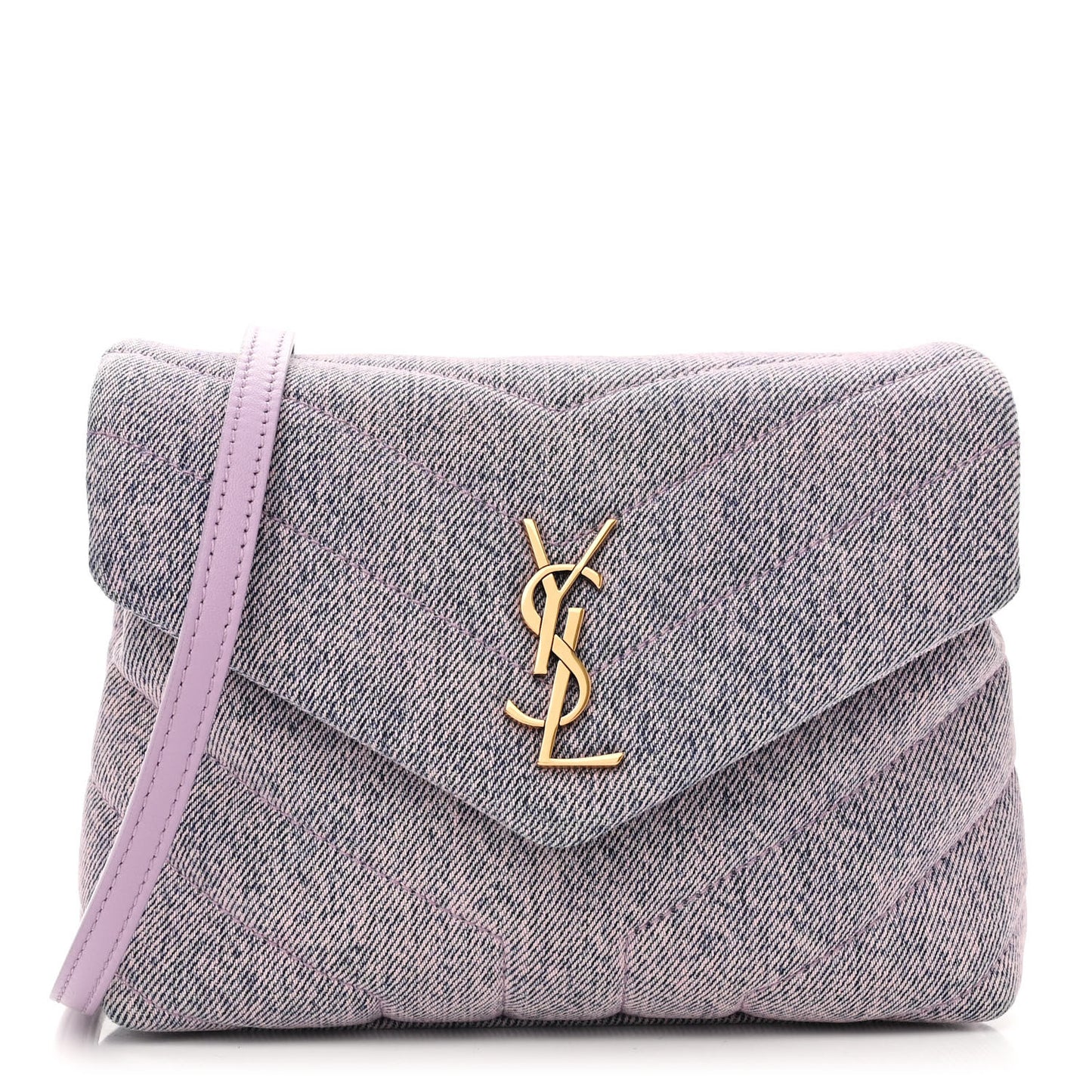 Denim Y Quilted Monogram Toy Loulou Crossbody Bag Bleached Lilac