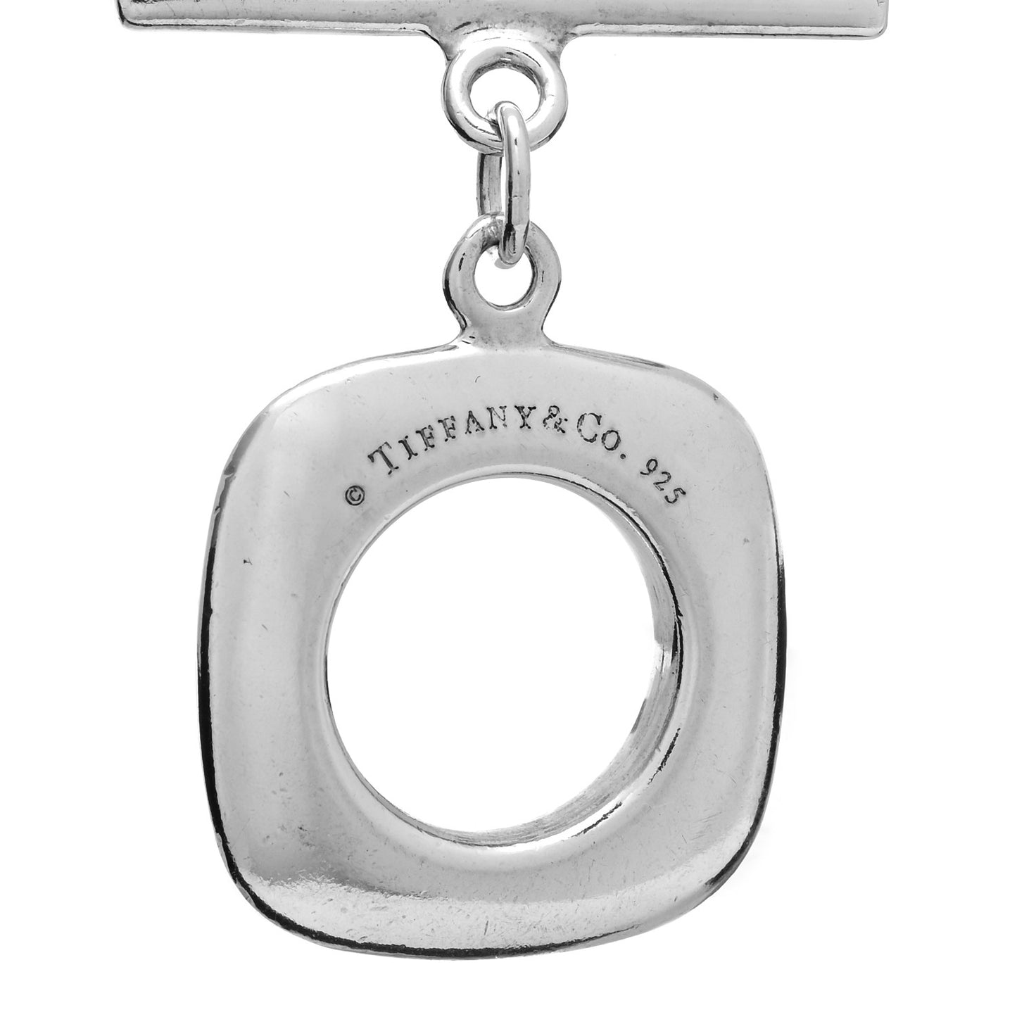 Sterling Silver Double Cushion Square Link Toggle Bracelet