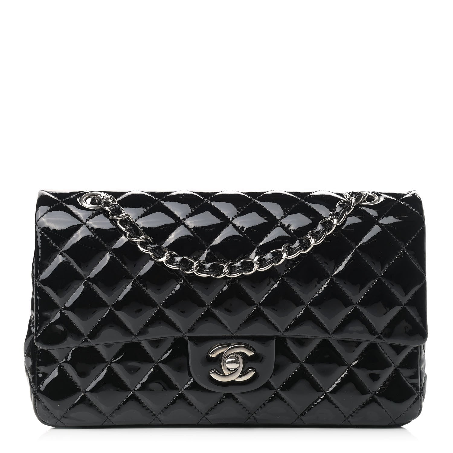 Chanel Patent Quilted Medium Double Flap Black 1 of 22
