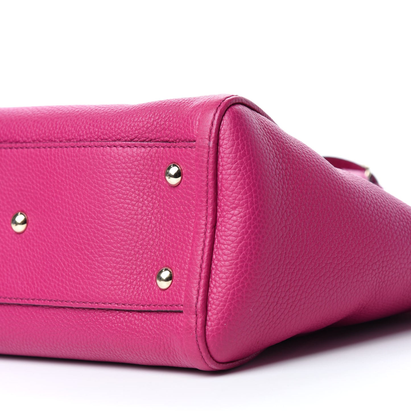 Pebbled Calfskin Small Soho Top Handle Bag Bright Bougainvillea
