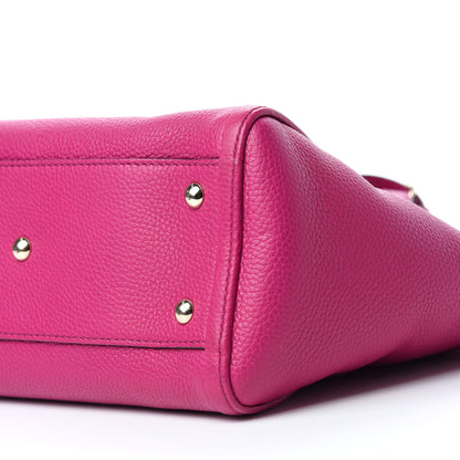 Gucci Pebbled Calfskin Small Soho Top Handle Bag Bright Bougainvillea 7 of 12