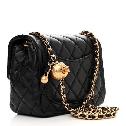 Chanel Lambskin Quilted Mini Pearl Crush Flap Black 3 of 10