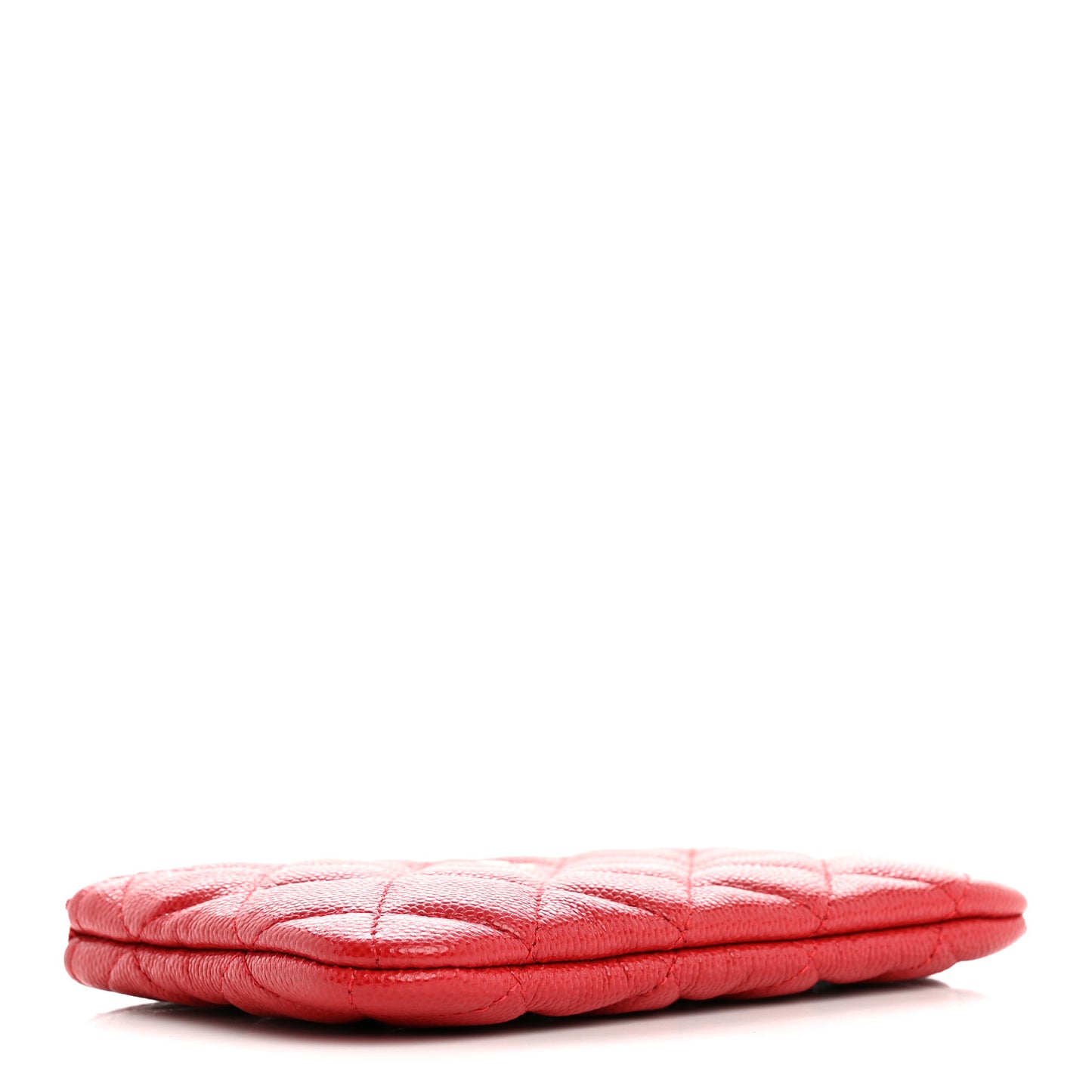 Caviar Quilted Small Cosmetic Case Red
