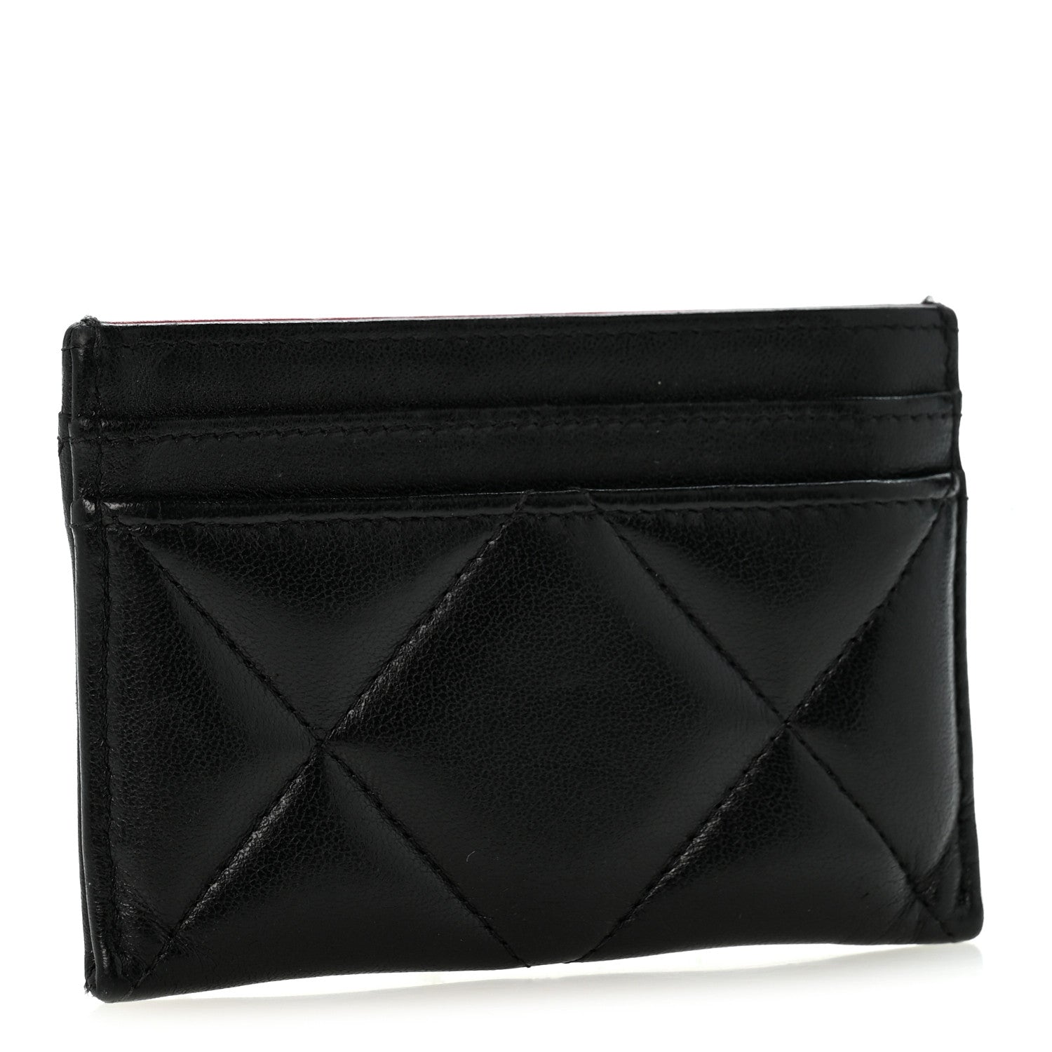 Chanel Lambskin Quilted Chanel 19 Card Holder Black 3 of 10