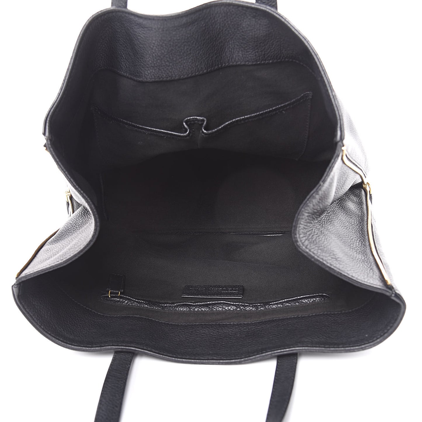 Pebbled Calfskin Skull Padlock Tote Black