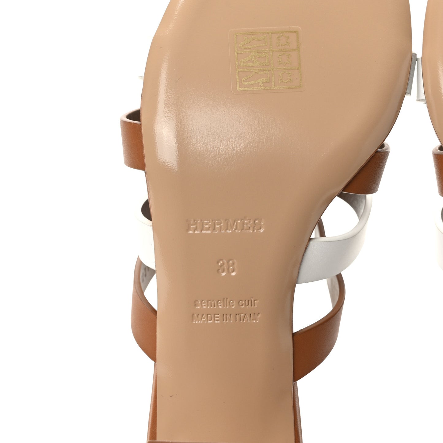 Calfskin Amica Sandals 38 White Naturel