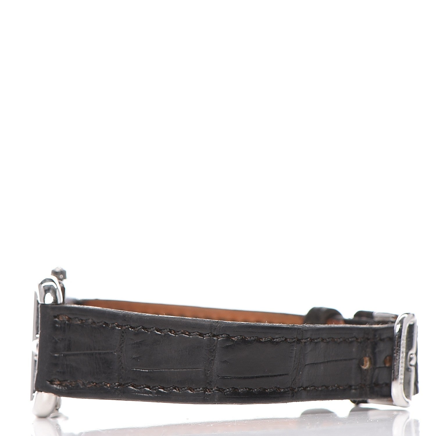Hermes Stainless Steel Alligator 23mm Cape Cod Quartz Watch Noir 3 of 14