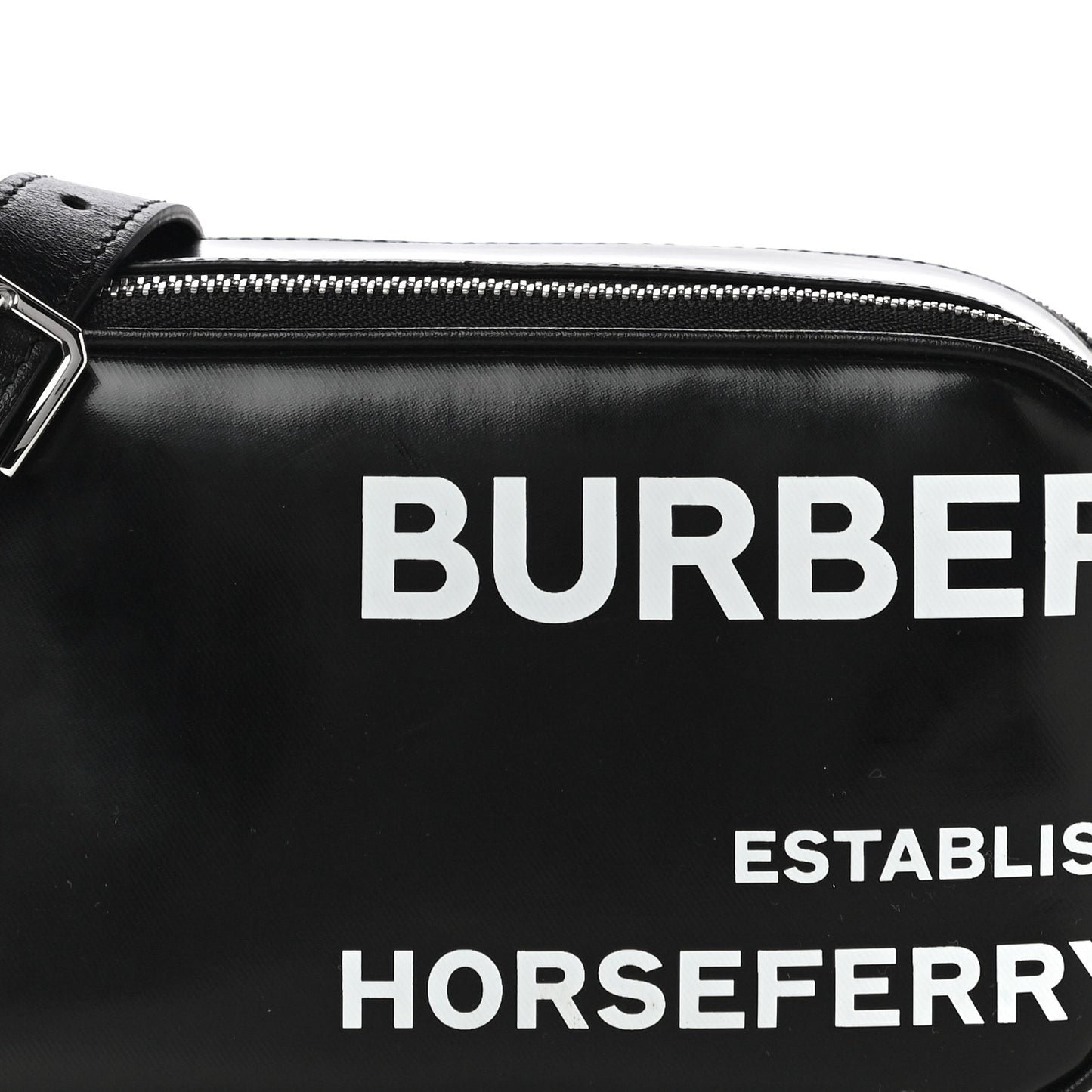 Coated Canvas Horseferry Print Micro Camera Bag Black