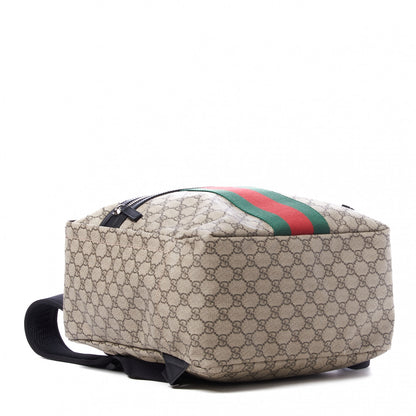 Gucci Soft GG Supreme Monogram Appia Calfskin Web Tote Backpack Beige Ebony Black 3 of 8