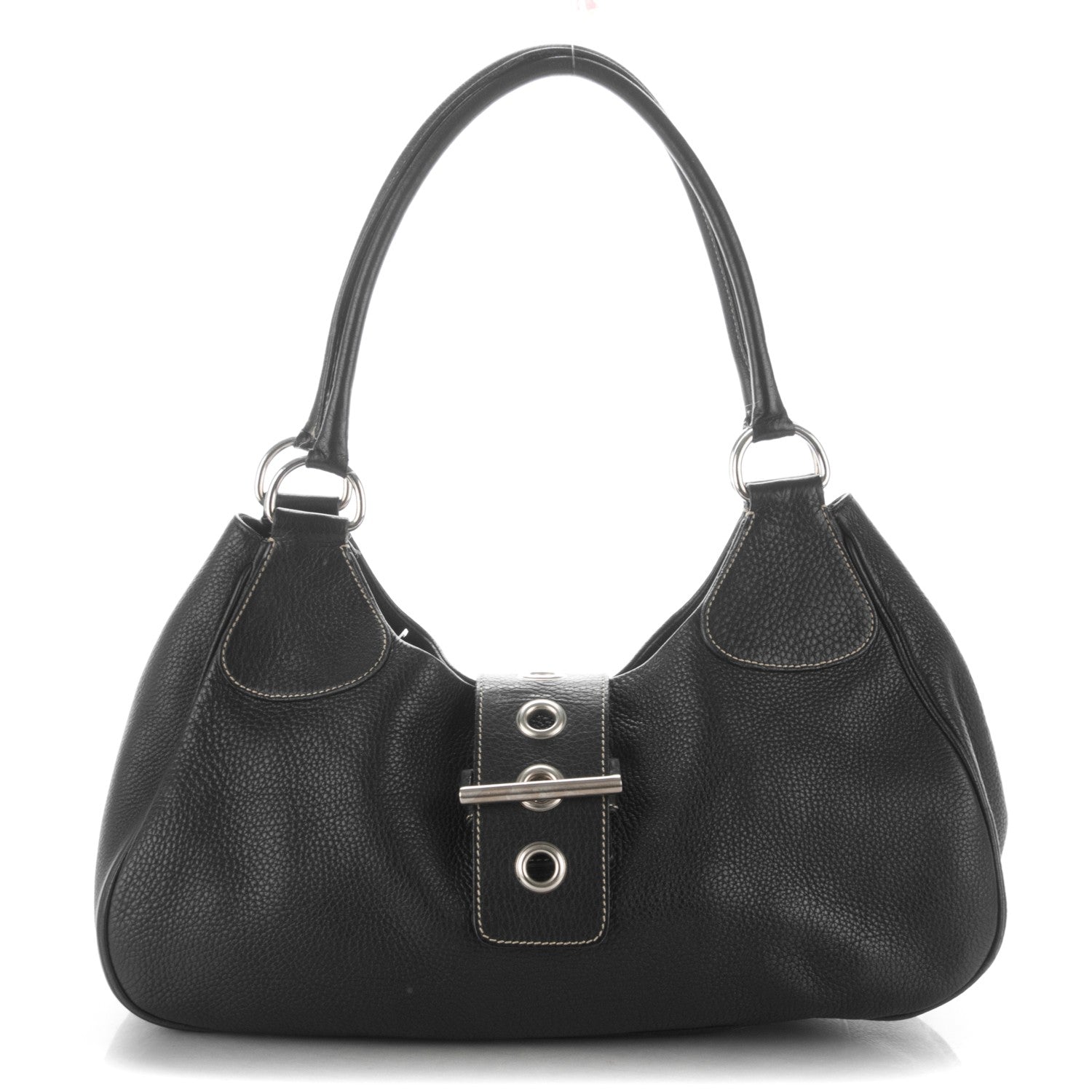 Prada Vitello Daino Shoulder Bag Black 1 of 7