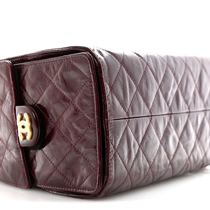 Chanel Shiny Crumpled Calfskin Quilted Small Chanel 25 Handbag Burgundy 9 of 11