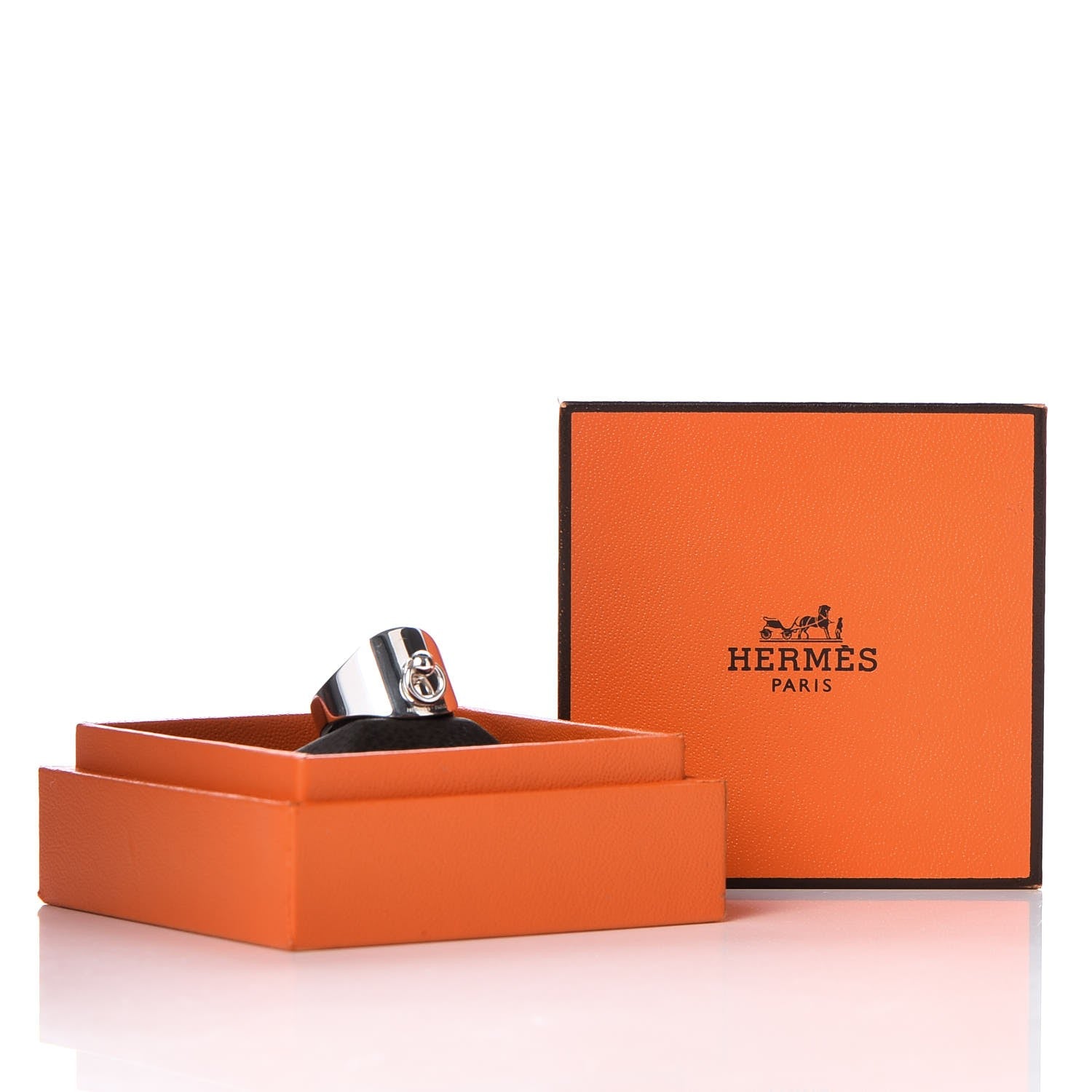 Hermes Sterling Silver Collier De Chien Rock Ring Small 51.9 6 5 of 5