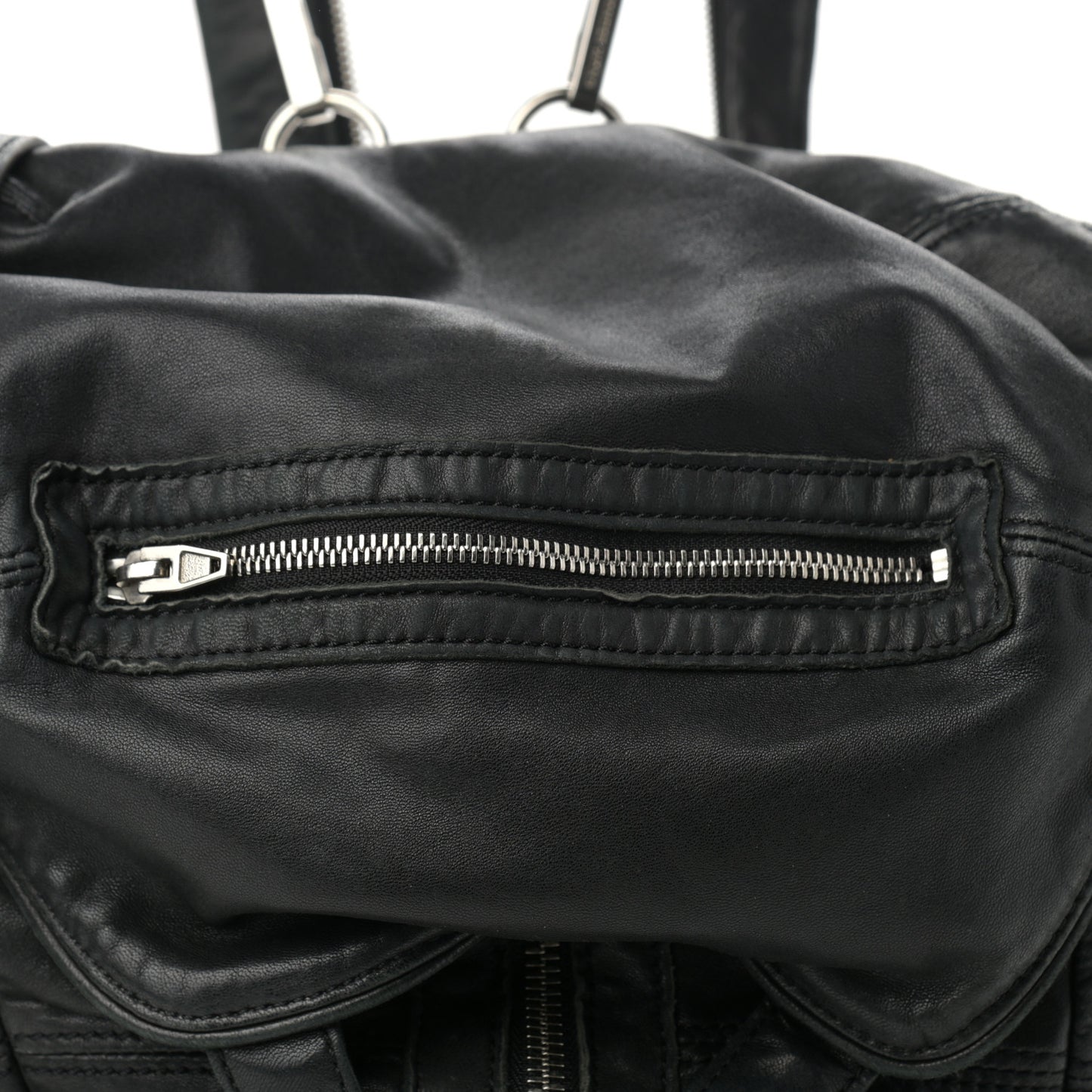 Lambskin Marti Backpack Bag Washed Black Rhodium Hardware