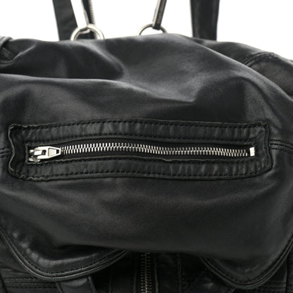 Alexander Wang Lambskin Marti Backpack Bag Washed Black Rhodium Hardware 9 of 11