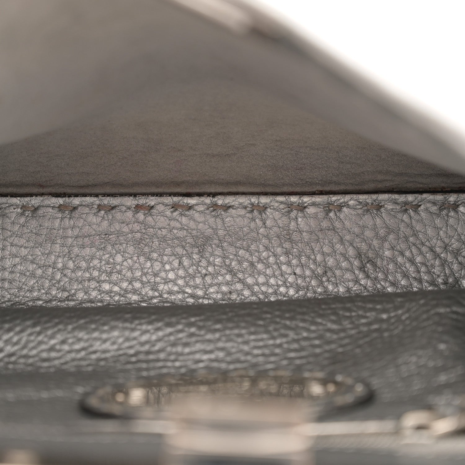 Fendi Cuoio Romano Lux Selleria Mini Peekaboo Iconic Satchel Argento 5 of 15