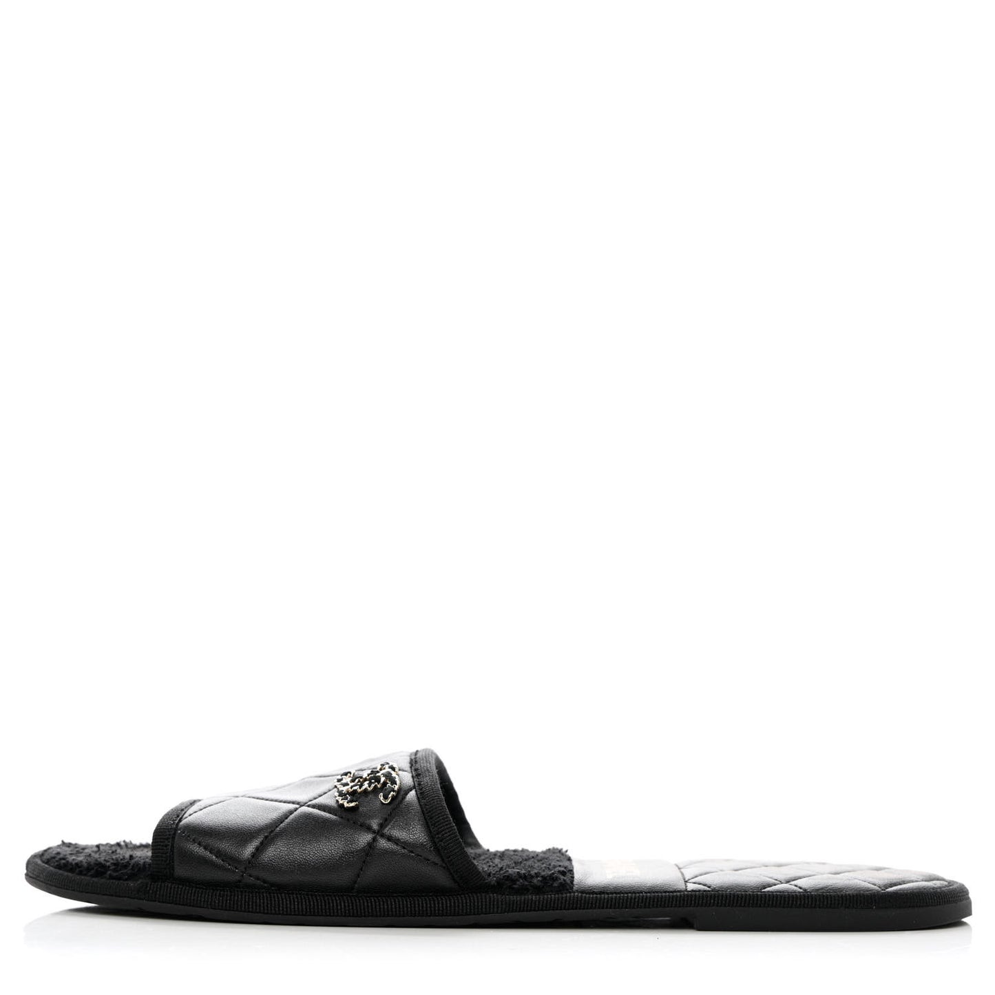 Lambskin CC Flat Mules M Black