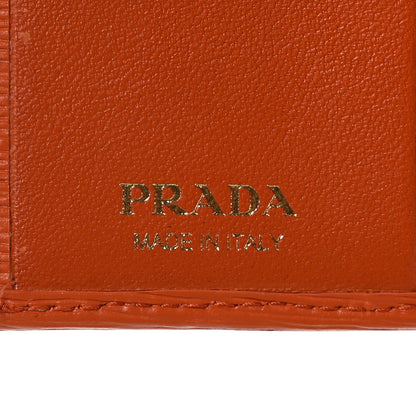 Prada Vitello Move Tri-Fold Compact Wallet Papaya 6 of 9