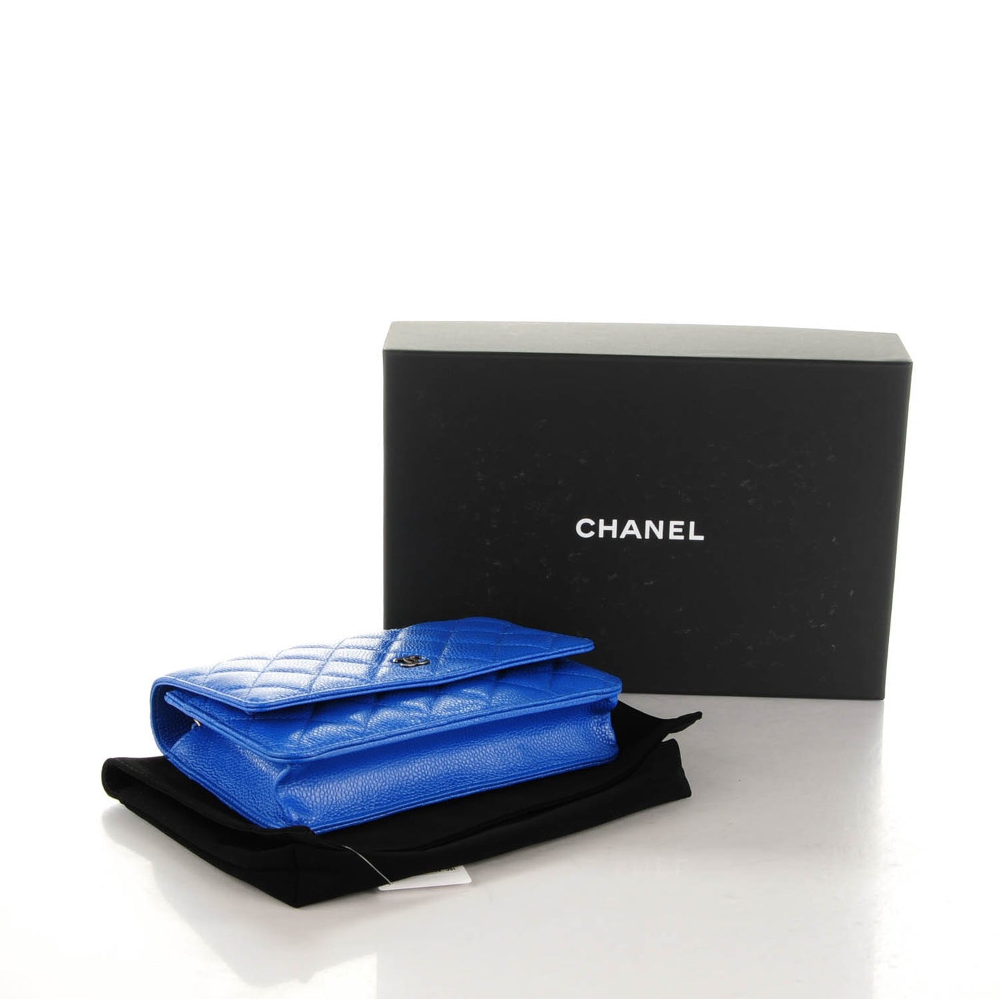 Caviar Quilted Wallet On Chain WOC Blue