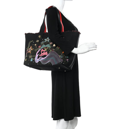 Christian Louboutin Canvas Frangibus Starlight Tote Black 2 of 10