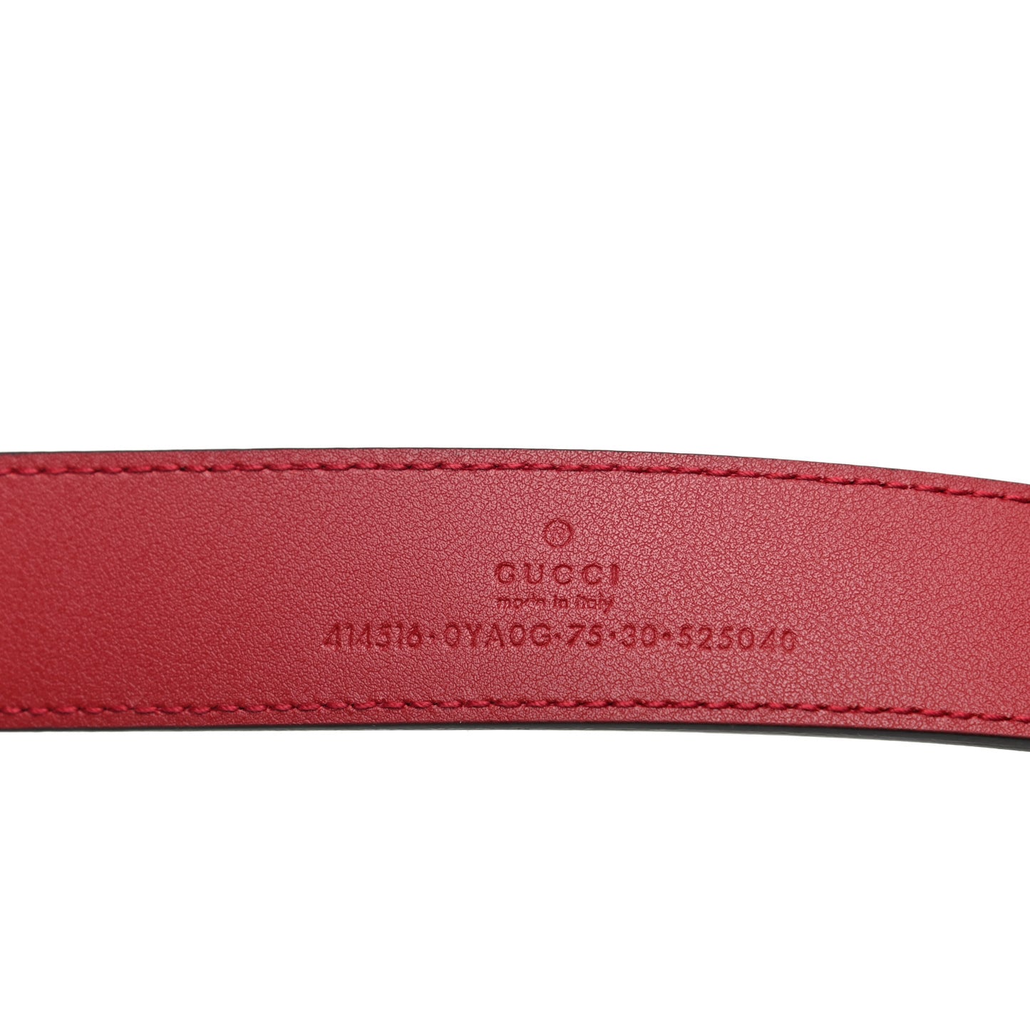 Plutone Calfskin Double G 30mm Belt 75 30 Rosso