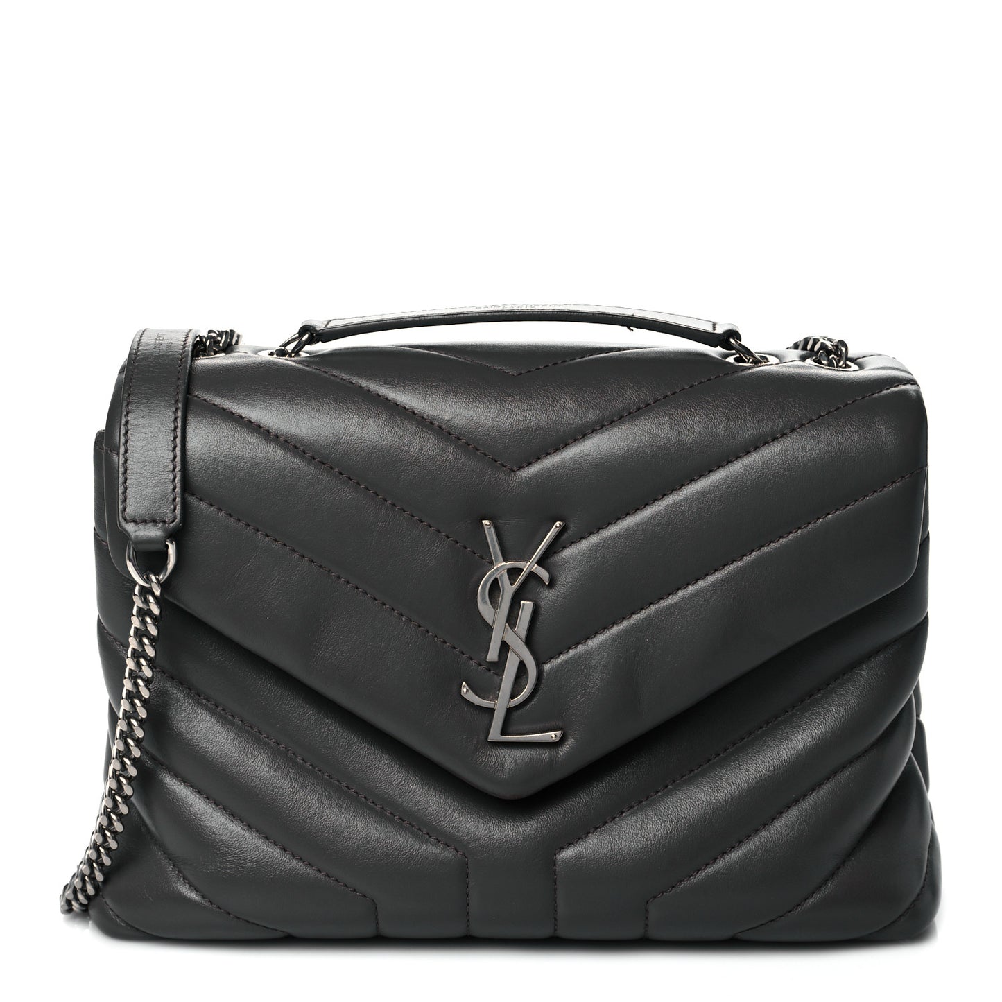 Calfskin Y Quilted Monogram Small Loulou Chain Satchel Earth
