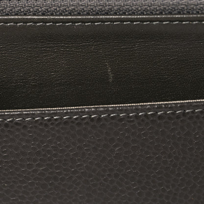 Chanel Metallic Caviar Timeless CC Wallet On Chain WOC Dark Silver 13 of 16