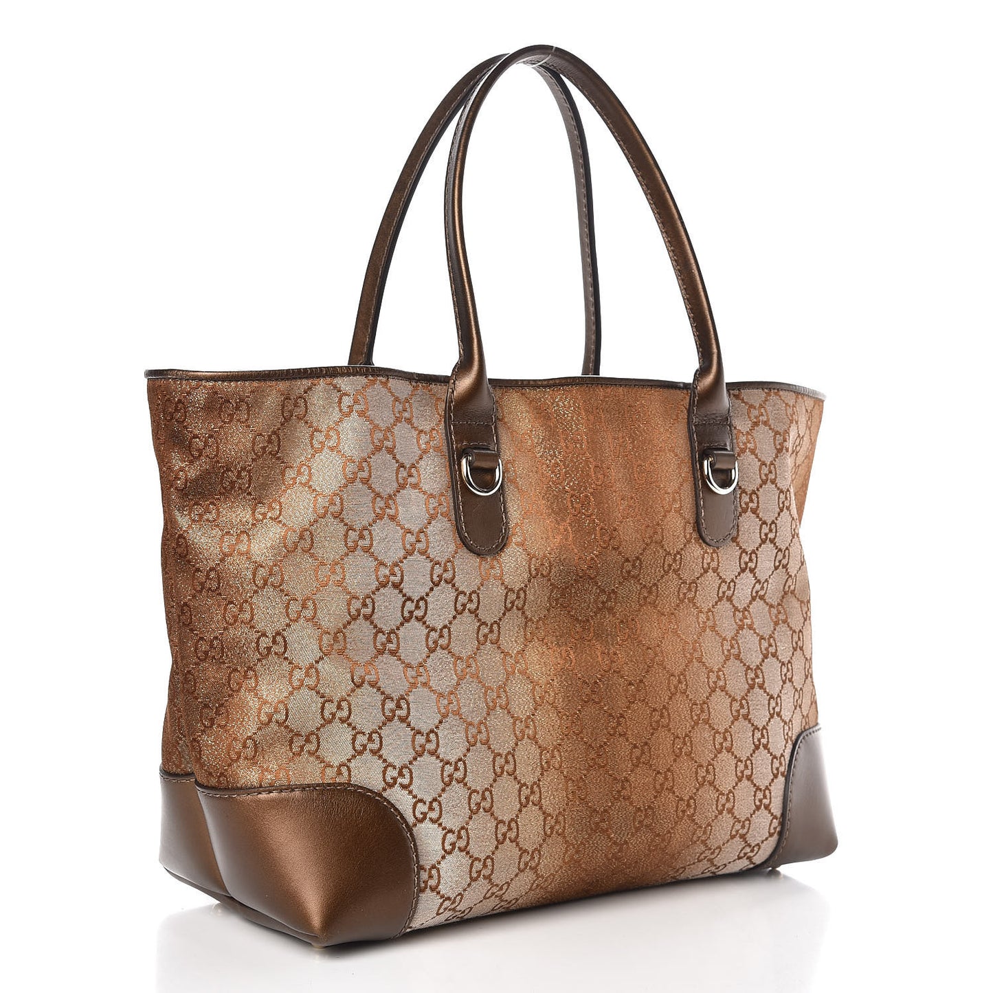 Monogram Lurex Heart Bit Charm Large Top Handle Tote Bronze