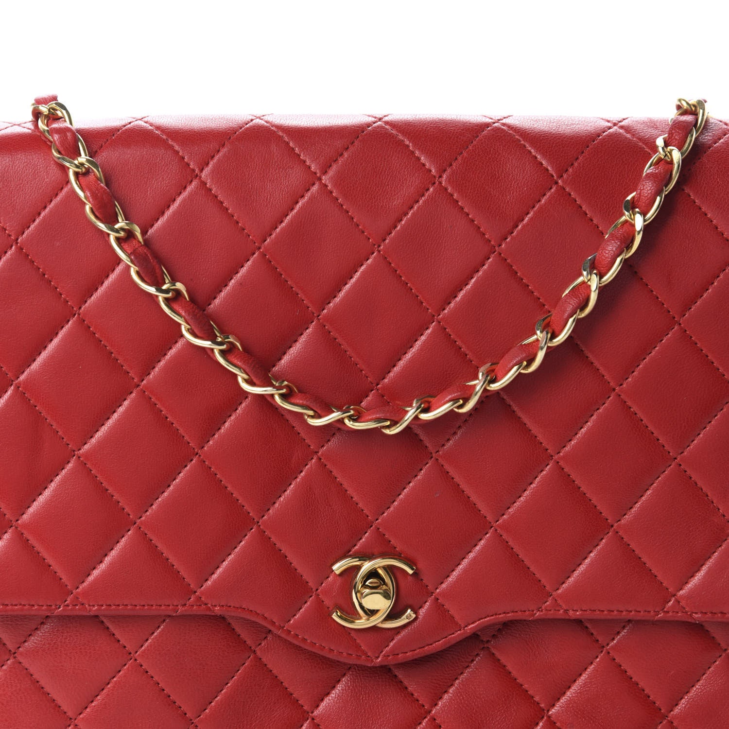 Chanel Lambskin Quilted Medium Single Flap Red 11 of 11