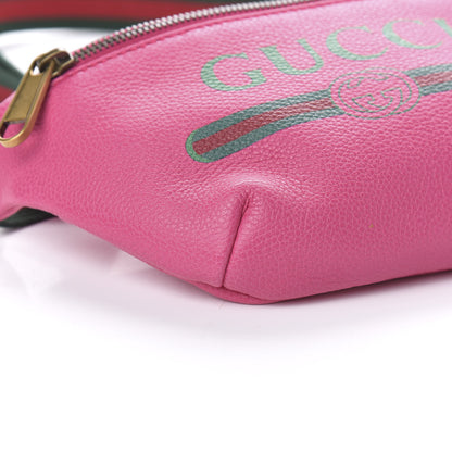 Gucci Grained Calfskin Small Logo Belt Bag Box Pink Green 8 of 10