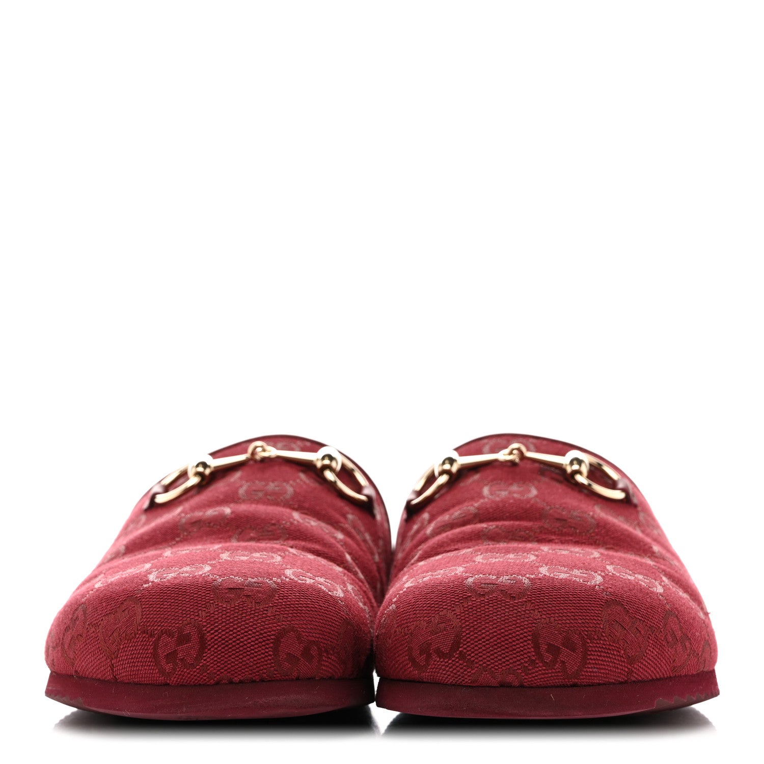 Gucci GG Supreme Monogram Womens Horsebit Slippers 41 Rosso Ancora 3 of 10
