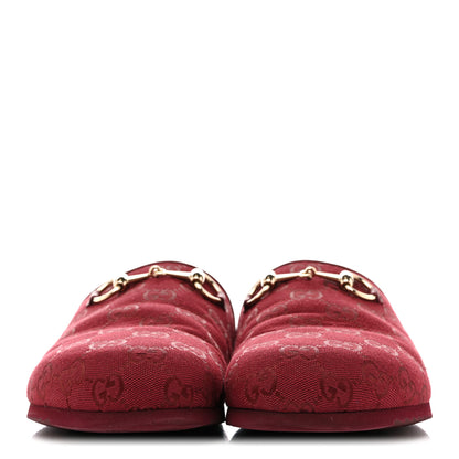 Gucci GG Supreme Monogram Womens Horsebit Slippers 41 Rosso Ancora 3 of 10