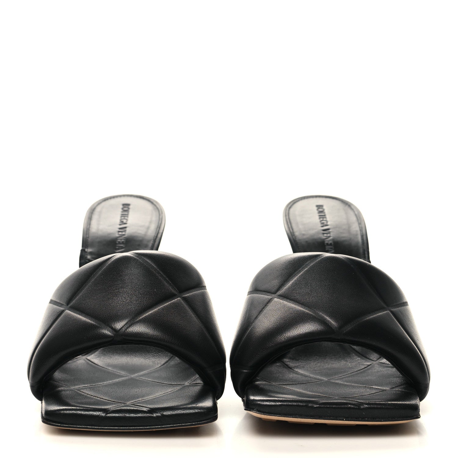 Bottega Veneta Nappa Quilted Rubber Lido Mule Sandals 39.5 Black 2 of 7