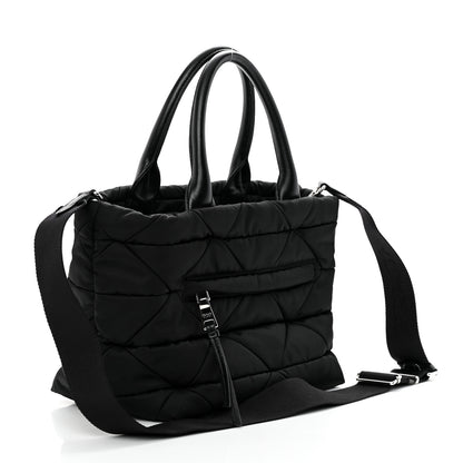 Prada Re-Nylon Nappa Triangle Quilted Padded Small Double Handled Zip Tote Black 3 of 10